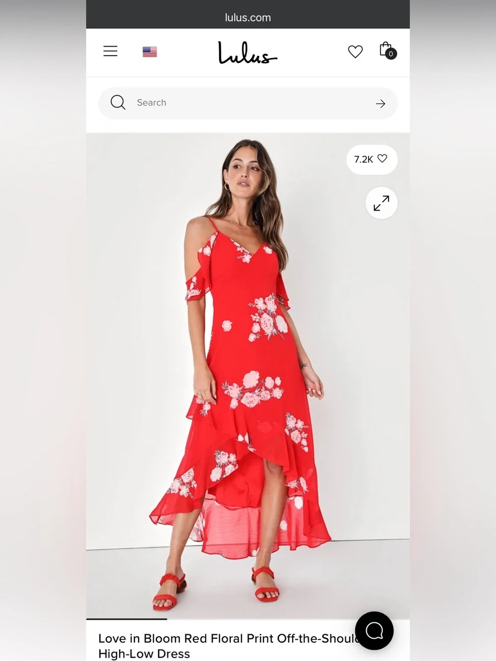 Lulu's Red Floral Ruffle Slip Dress - Picture 3 of 3